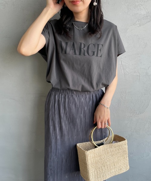 tシャツ 「MICA＆DEAL/マイカアンドディール」 別注 MARGE フレンチスリーブ ロゴプリントTシャツ レディース MICA&DEAL tシャツ 「MICA＆DEAL/マイカアンドディール」 別注