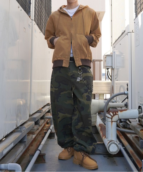 SPINNS（スピンズ） パンツ カモフラ柄ミリタリーワイドパンツ/リアル