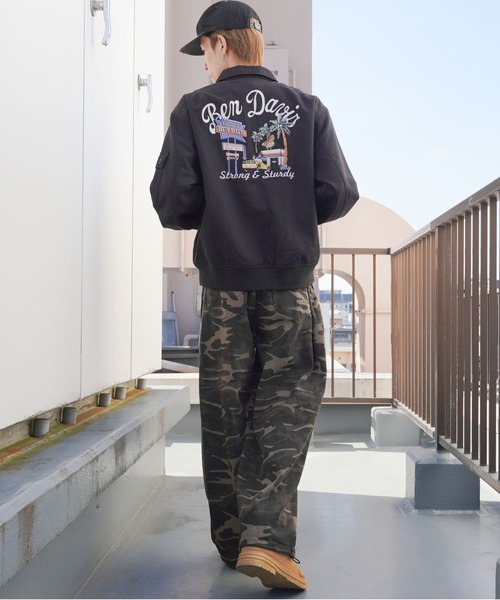 SPINNS（スピンズ） パンツ カモフラ柄ミリタリーワイドパンツ/リアル