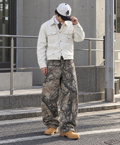 SPINNS（スピンズ） ワイドパンツ パンツ カモフラージュ柄パンツ