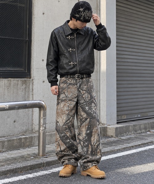 SPINNS（スピンズ） ワイドパンツ パンツ カモフラージュ柄パンツ