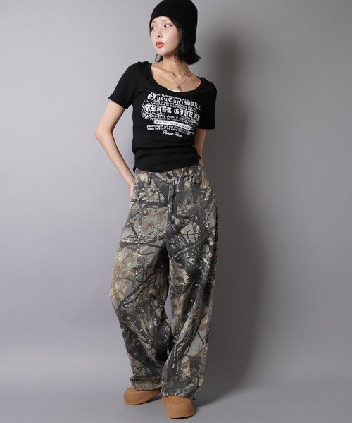 MARK&LONA カモフラージュパンツ Mサイズ ブラック 楽天市場】【美品】マークアンドロナ パンツ 黒 カモフラ スカル