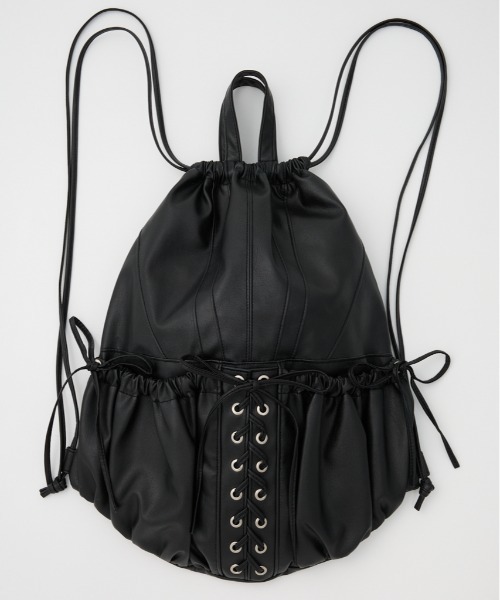 【handmade】 レザーナップサック WATERPROOF LEATHER》レザーナップサック black | iichi 日々の