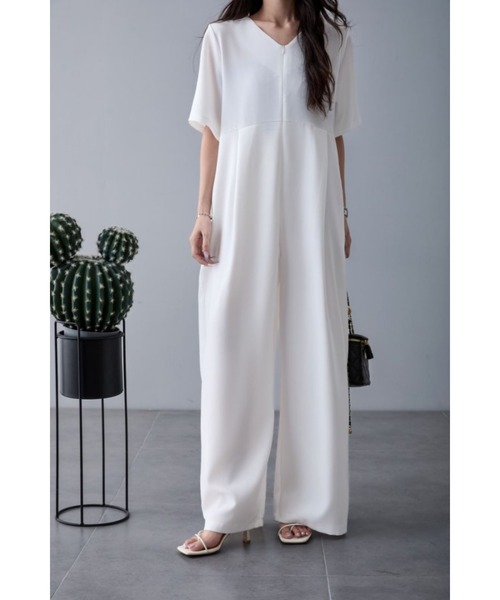 resil オールインワン　Ｖネック HeRIN.CYE | V neck all in one (ワンピース(ミニ・ミディアム