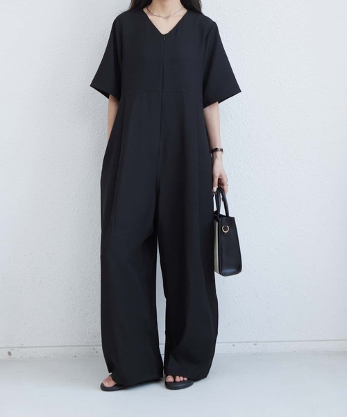 MAISON DE THERESE オールインワン Vネック半袖ルーズシルエット