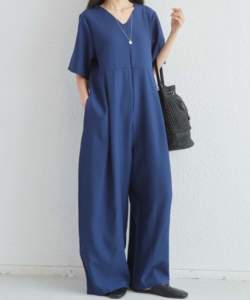 MAISON DE THERESE オールインワン Vネック半袖ルーズシルエット