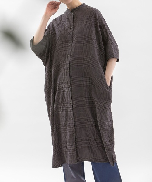 nop de nod ワンピース Clocheふんわりグレンチェックワンピース