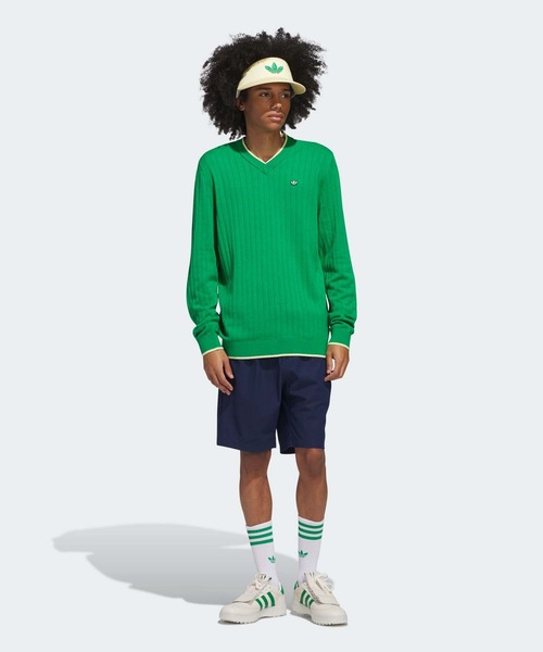 アディダス　ゴルフ　セーター adidas セーター ニット スリーストライプス クルーセーター