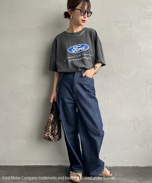 【GOOD ROCK SPEED】FORDロゴプリントT ブラック×ブルー GOOD ROCK SPEED tシャツ 「GOOD SPEED」フォード / 車 FORD