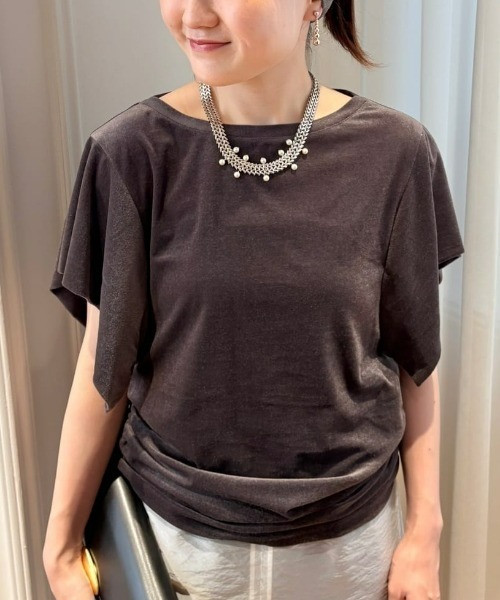 tシャツ ベロアトップ レディース