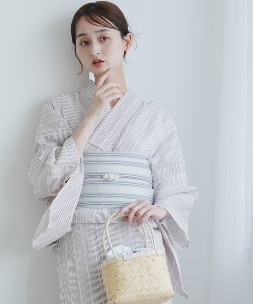 utatane 浴衣 浴衣3点セット 本麻 小千谷縮 レディース