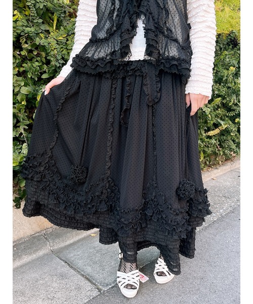 スカート ローンフリルスカートの画像