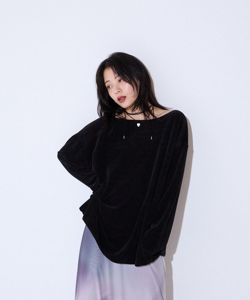 tシャツ モールカノコボートネックLS/589933 レディース