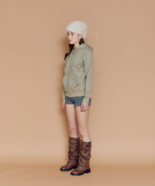 「FCMM」 ジップアップパーカー SMALL チャコール レディース