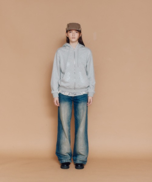 「FCMM」 ジップアップパーカー SMALL チャコール レディース
