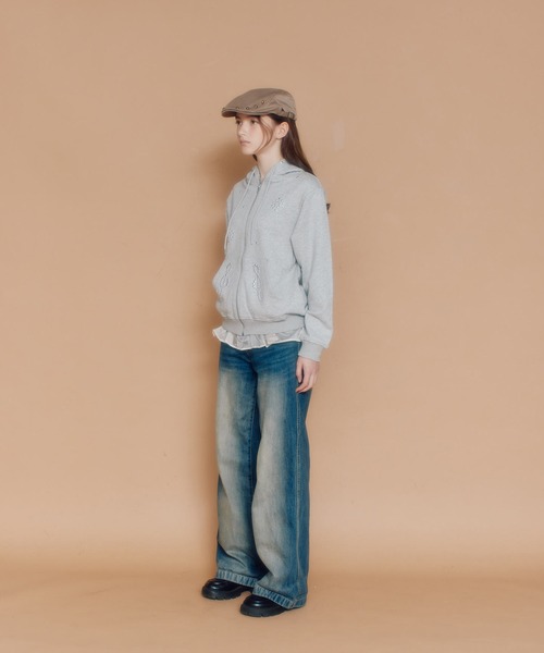 「FCMM」 ジップアップパーカー SMALL チャコール レディース