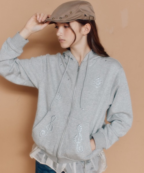 「FCMM」 ジップアップパーカー SMALL チャコール レディース