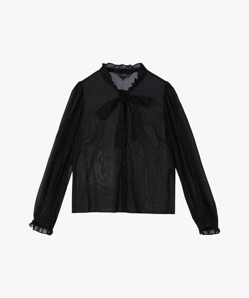 To b. by agnes ブラウス シャツ コットン ロングスリーブ リボン 