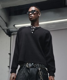 ANDER HUNK ヘンリーネック tシャツ Metal Henry neck Thermal