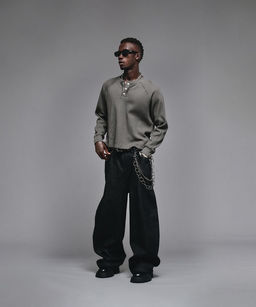 Asapmode ブラック ワイドパンツ ➕ANDER HUNKヘンリーネックM 97665901b_b_56_500.jpg