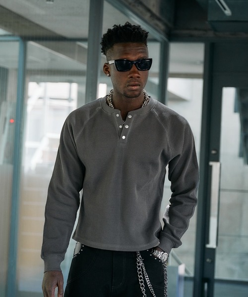 ANDER HUNK tシャツ Metal Henry neck Thermal / メタルヘンリーネック