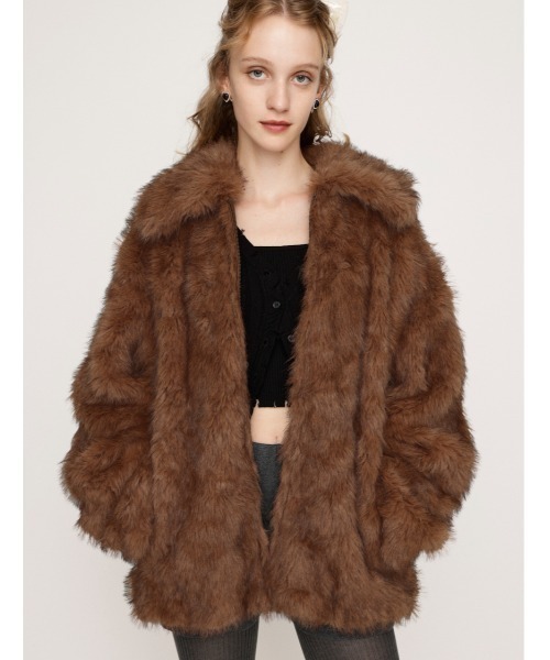 SLY ブルゾン アウター 「2025AW」BIG COLLAR FUR COAT ビッグ