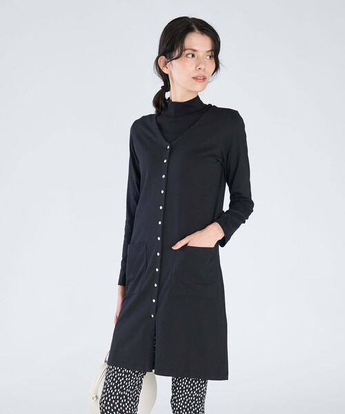 agnes b.（アニエスベー） ワンピース コットン Vネック カーディガン