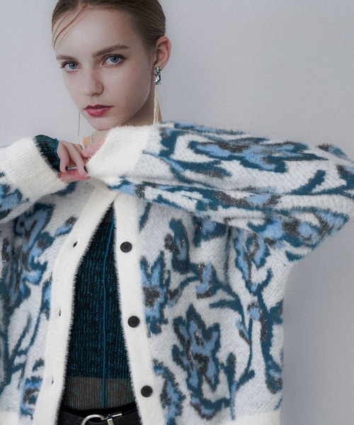 HARE（ハレ） カーディガン 2WAYフラワーガララメシャギーカーディガン