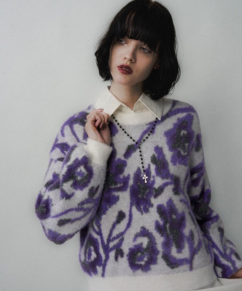 HARE（ハレ） カーディガン 2WAYフラワーガララメシャギーカーディガン