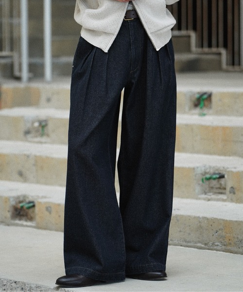 WYM LIDNM ジーンズ 3TUCK DENIM BAGGY SLACKS メンズ : ZOZOTOWN