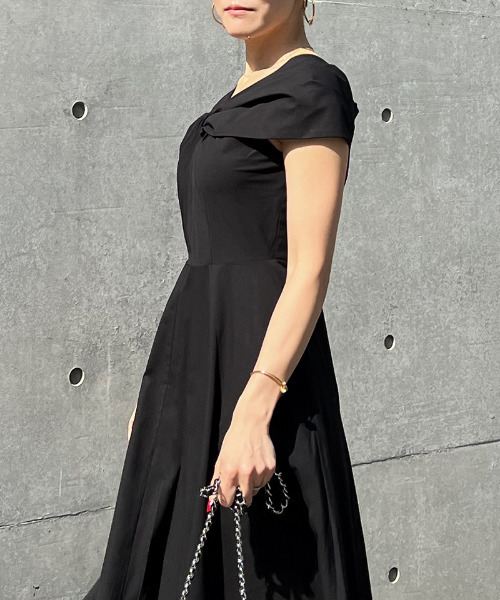 JENNE」 ノースリーブワンピース LARGE ネイビー レディース