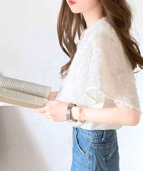 「mily bilet」 半袖ブラウス LARGE アイボリー レディース_画像3