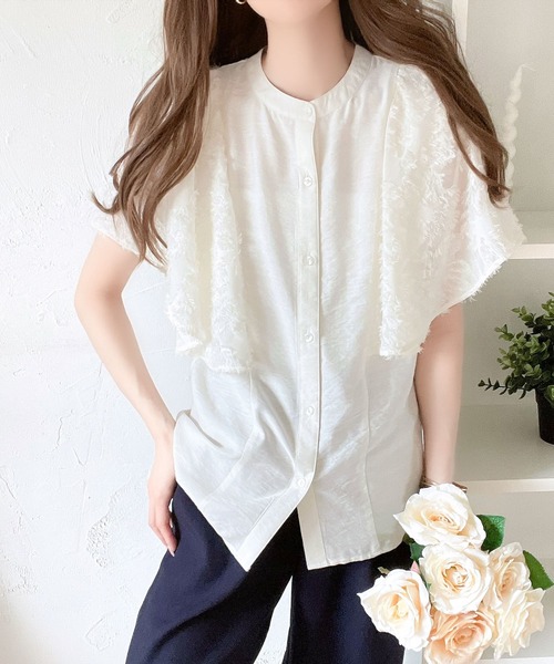 「mily bilet」 半袖ブラウス LARGE アイボリー レディース_画像4