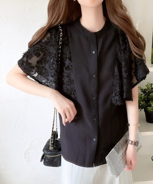 「mily bilet」 半袖ブラウス LARGE アイボリー レディース_画像9