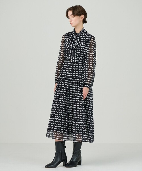 GRACE CONTINENTAL 「GRACE CONTINENTAL」 長袖ワンピース 36 ブラック