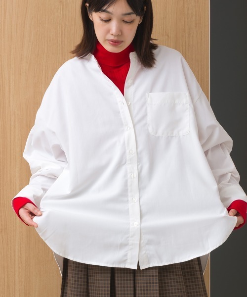 【美品】アーツアンドサイエンス　バンドカラー　長袖シャツ　ブラウス　ホワイト No collar standard shirt – ARTS&SCIENCE ONLINE SELLER