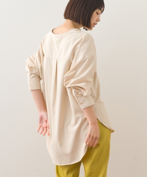OMNES（オムネス） ブラウス シャツ テックコットンバンドカラー長袖