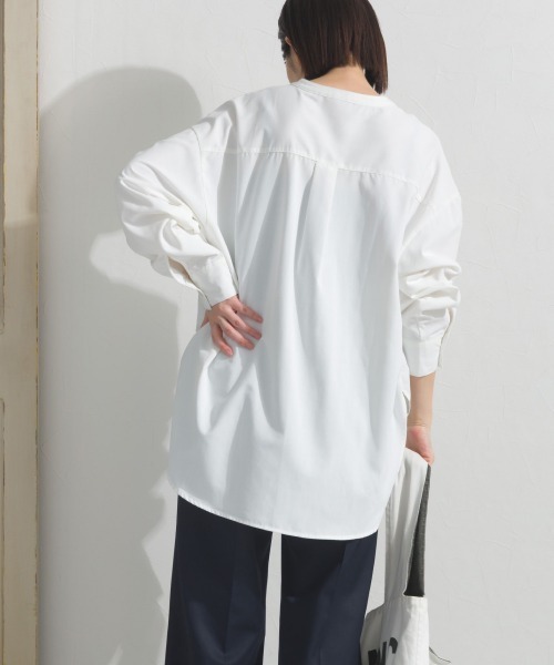 OMNES（オムネス） ブラウス シャツ テックコットンバンドカラー長袖
