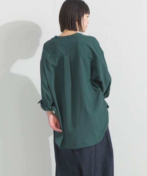 OMNES（オムネス） ブラウス シャツ テックコットンバンドカラー長袖
