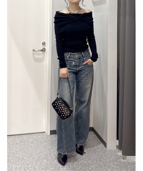 SLY（スライ） ニット セーター OFF SHOULDER KNIT TOPS オフ