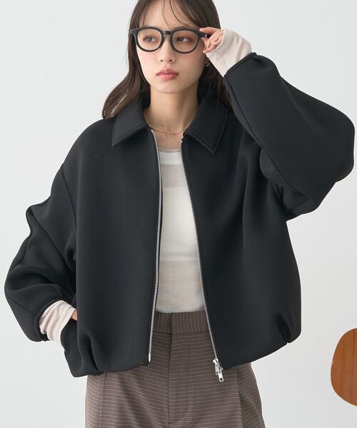 【未使用・タグ付】ジップブルゾン/ブラック TAAKK - 【25AW】ジップアップ ブルゾン / ZIP BLOUSON / ブラック | STORY