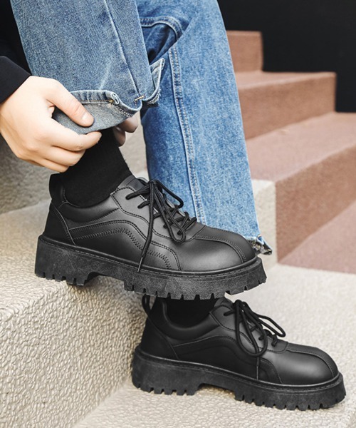 のえる　出品 NOWLE スニーカー 「NOWLE」厚底 ローカット ステッチ レースアップ