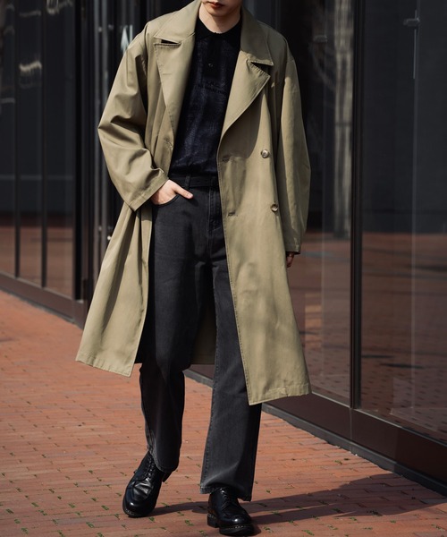 「COURO」 トレンチコート S カーキ メンズ_画像6