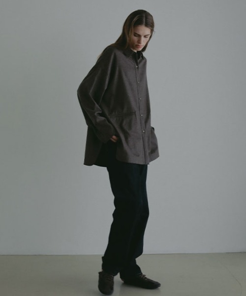 ETRE TOKYO（エトレトウキョウ） ブラウス シャツ ハイカウントフラノ