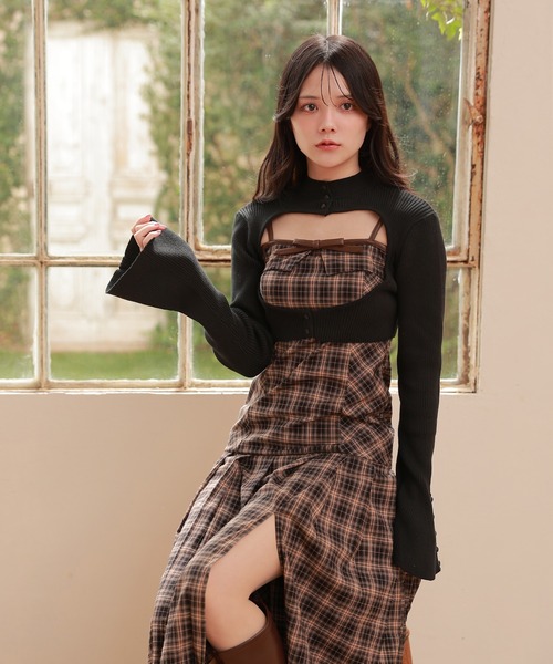 M DOLLY ワンピース *M DOLLY original* check angelica long dress