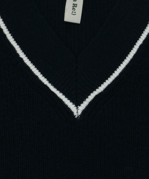 「Pitta Re:)」 ニットベスト M ネイビー レディース_画像6