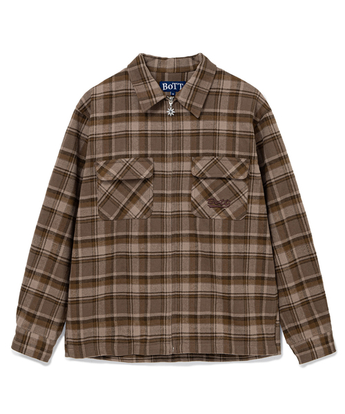 BoTT（ボット） シャツ Zip-Up Flannel Shirt メンズ レディース