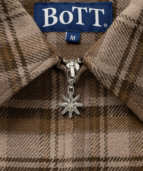BoTT（ボット） シャツ Zip-Up Flannel Shirt メンズ レディース