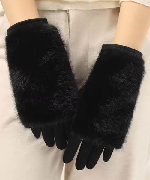 手袋 「 ammy. / エイミードット 」 2WAY フェイク ファー