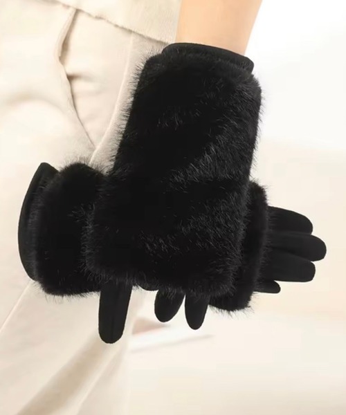 手袋 「 ammy. / エイミードット 」 2WAY フェイク ファー